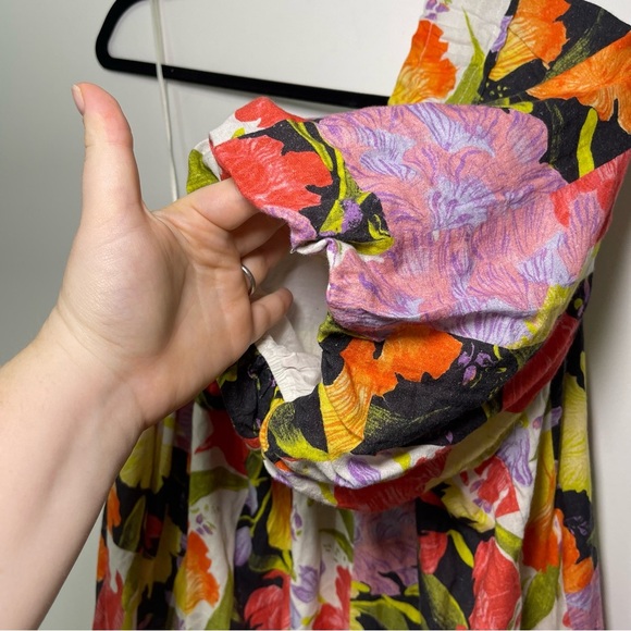 Mikiko Noritake x Anthropologie Women’s Multicolor Floral One Shoulder Dress Lp - Picture 7 of 9